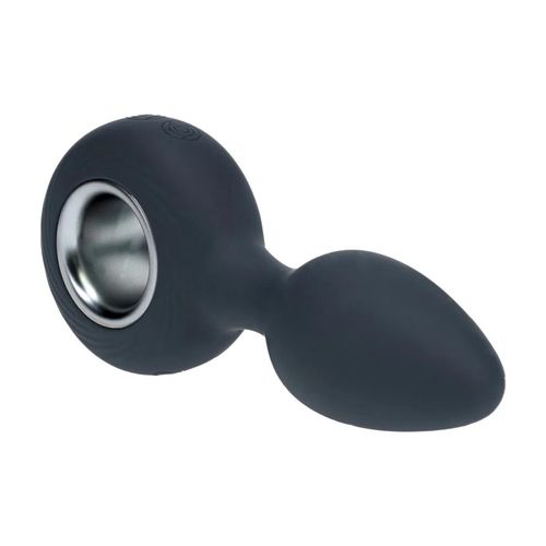 Vibrating Silicone Anal Plug With Loop - Black na Arena.pl