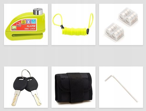 Blokada Tarczy Hamulcowej z Alarmem Do Motocykli i Rowerów Wodoodporna na Arena.pl