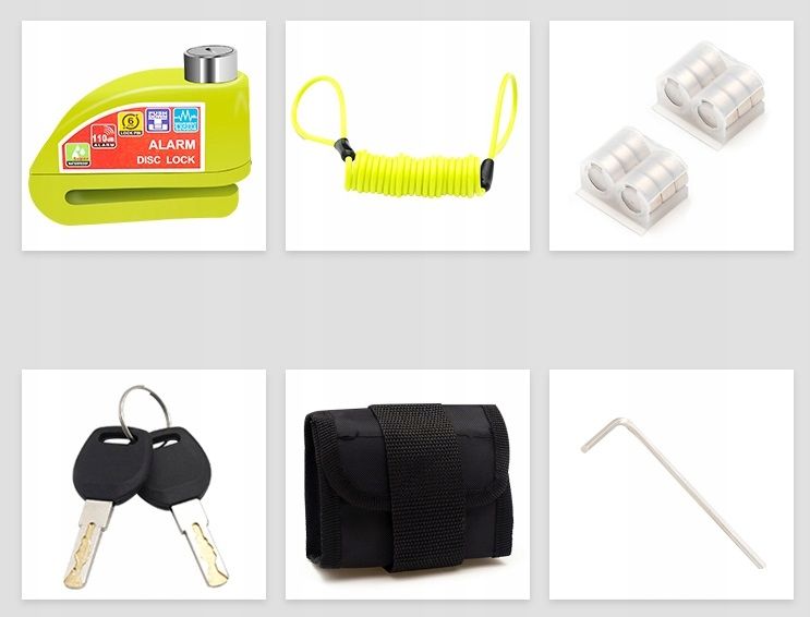 Blokada Tarczy Hamulcowej z Alarmem Do Motocykli i Rowerów Wodoodporna zdjęcie 12