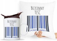 Zestaw Poduszka + Kubek Prezent Dla Teścia Taty Z Nadrukiem Ze Zdjęciem