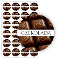 NAKLEJKI samoprzylepne kolorowe CZEKOLADA rękodzieło mydła świece 5cm
