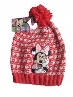 Czapka zimowa z pomponem Myszka Minnie zimowa dzianinowa 54 biała