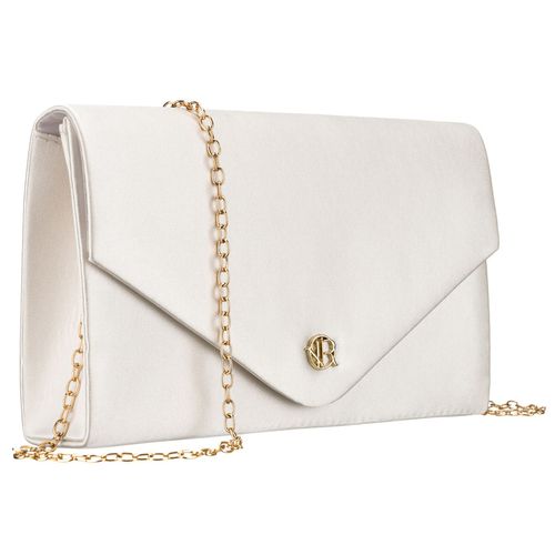 biała kopertówka damska z tkaniny syntetycznej zamykana klipsem na Arena.pl