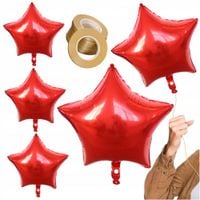 balon gwiazdki foliowe do dekoracji urodzinowe ozdoby imprezowe 45cm 5szt