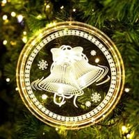 MEGA WITRAŻ LAMPKI LED 3D OZDOBA NA OKNO DZWONKI 21CM