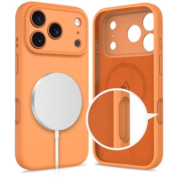 tech-protect silicone magsafe iphone 17 pro cosmic orange zdjęcie 2