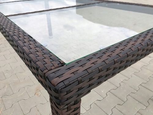 Duży STÓŁ na 8 osób TECHNORATTAN SZKŁO 190cm na Arena.pl