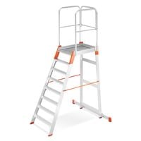 Drabina aluminiowa magazynowa mostek podest magazynowy 8 stopni 3,71m TUV