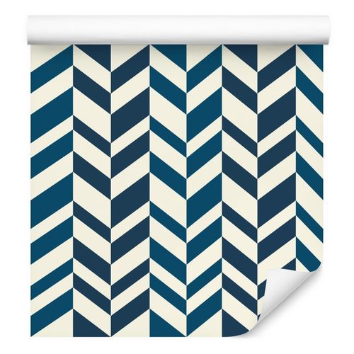 Tapeta Do Salonu Niebieska JODEŁKA Wzór Vintage na Arena.pl