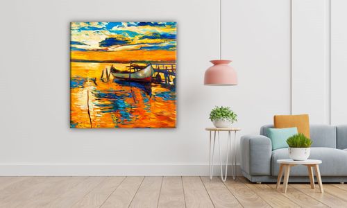 OBRAZ NA PŁÓTNIE 113 Zachód słońca 50x50cm na Arena.pl