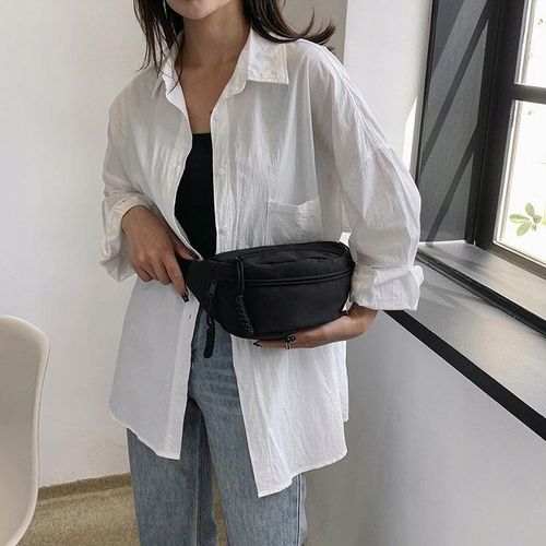 NERKA SASZETKA DAMSKA CZARNA POJEMNA LEKKA PODRÓŻNA BIODROWA ŚWIETNA na Arena.pl