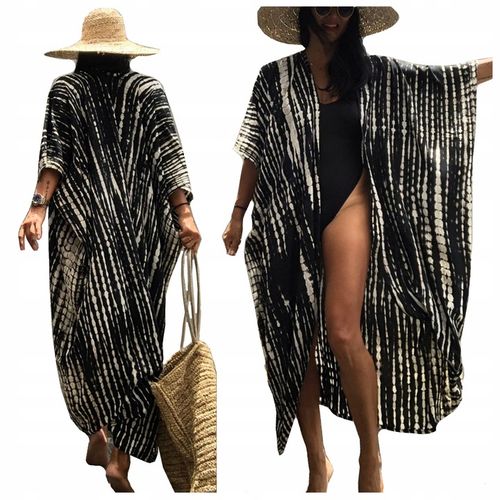 PAREO na plażę ZWIEWNA sukienka długa narzutka LETNIA tunika damska BOHO na Arena.pl