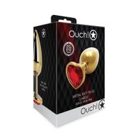korek analny heart gem duży złoty ouch 8 cm