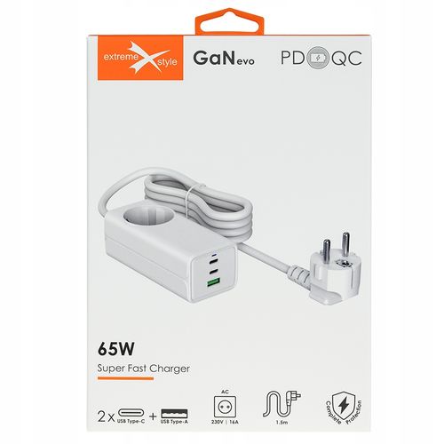 Ładowarka Sieciowa Gan Evo 65W 2 Xusb-C+Usb+230V na Arena.pl