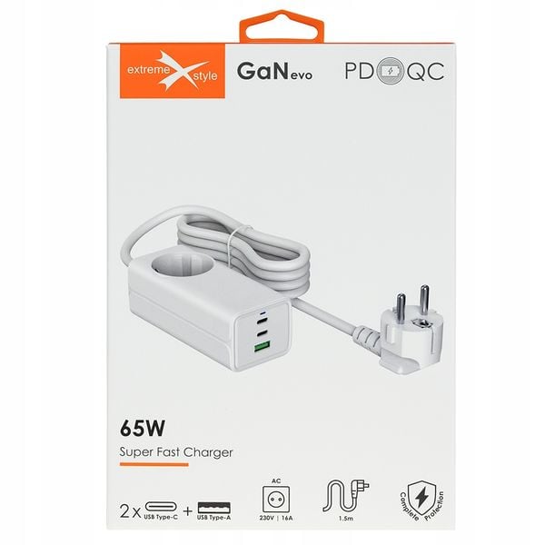 Ładowarka Sieciowa Gan Evo 65W 2 Xusb-C+Usb+230V zdjęcie 11