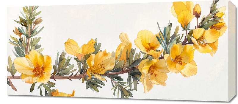 Obraz 90x40cm Żółte Kwiaty zdjęcie 1
