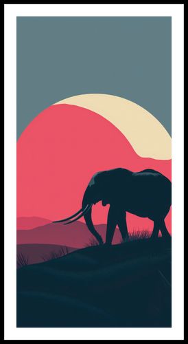 Plakat 50x100cm Słoń przy Czerwieni na Arena.pl