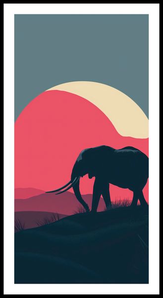 Plakat 50x100cm Słoń przy Czerwieni zdjęcie 3