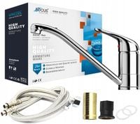 BATERIA ŁAZIENKOWA RUCHOMA OBROTOWA UMYWALKOWA KRAN STOJĄCA CHROM SOLIDNA