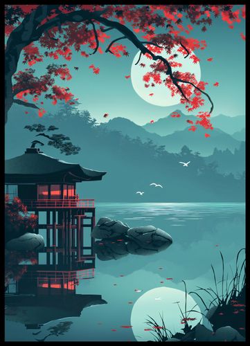 Plakat 50x70cm Japoński Pawilon na Arena.pl