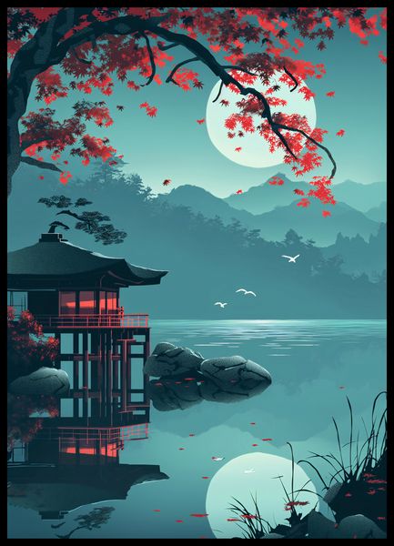 Plakat 50x70cm Japoński Pawilon zdjęcie 2