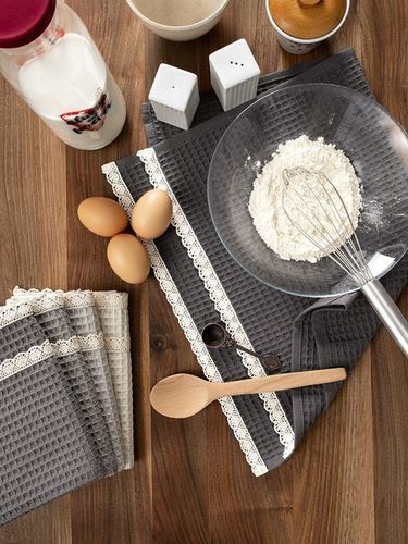 Komplet 5 ściereczki waflowe kuchenne 40x60 zestaw bawełna gipiura V3 na Arena.pl