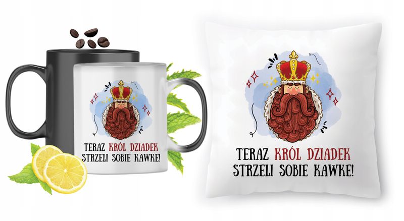 Dla Dziadka Zestaw Kubek Magiczny + Poduszka Z Nadrukiem Ze Zdjęciem zdjęcie 1