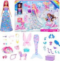 LALKA BARBIE DREAMTOPIA KALENDARZ ADWENTOWY 24 niespodzianki + lalka HRG90