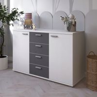 Matowa komoda R2 120 cm z szufladami szara