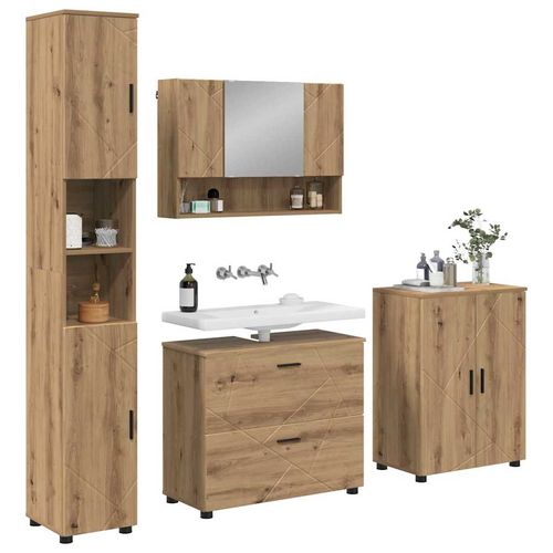 Zestaw mebli łazienkowych 4 pcs dąb artisan 30 x 35 x 192 cm na Arena.pl