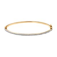 złota bransoletka sztywna typu bangle z cyrkoniami - 333 - bxc6459