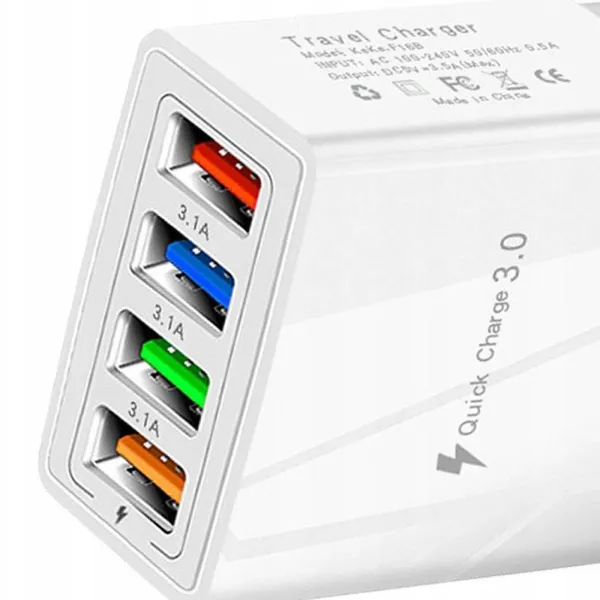 Ładowarka sieciowa 4x USB Quick Charge 3.0 biała 3,1A zdjęcie 5