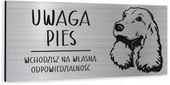 Tabliczka dibond uwaga pies Cocker spaniel 20x10 cm Z NADRUKIEM UV