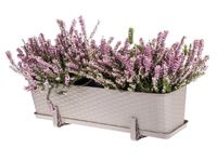 Skrzynka balkonowa doniczka prostokątna z podstawką uchwytami 60 cm karmel