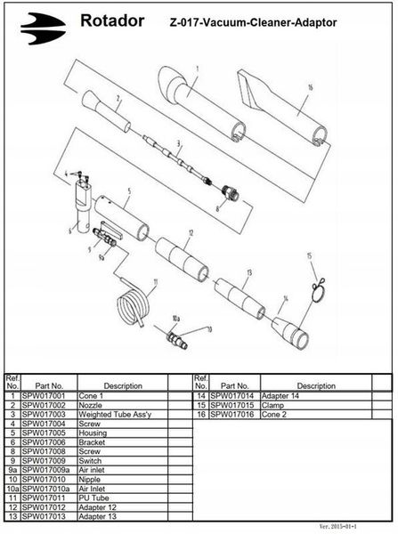 Wężyk SPZ017003 do Tornador Rotador BEAST Z-017 zdjęcie 2