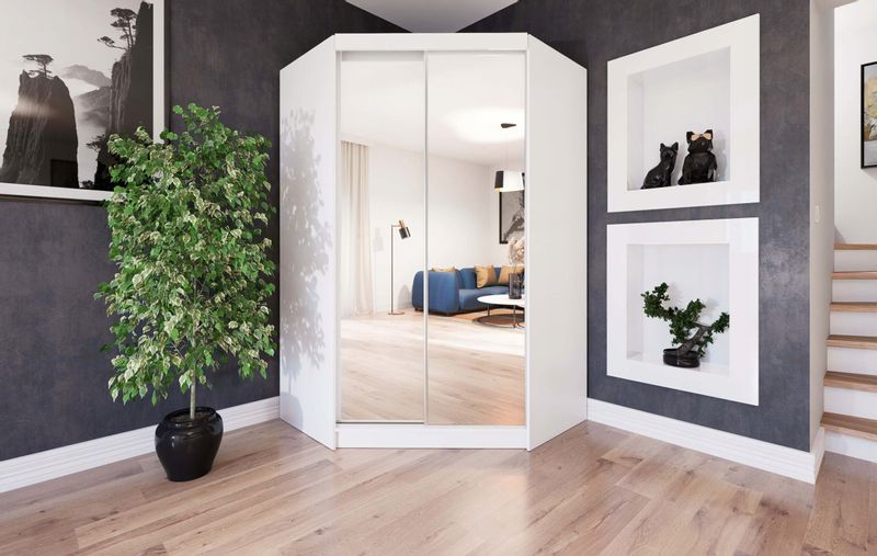 Szafa przesuwna NAROŻNA PARIS lustro na froncie zdjęcie 3