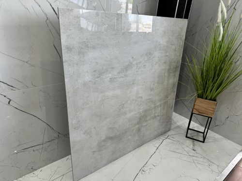 Płytka GRES beton jasny 120x120 POLEROWANY nowoczesny gres wielkoformatowy na Arena.pl