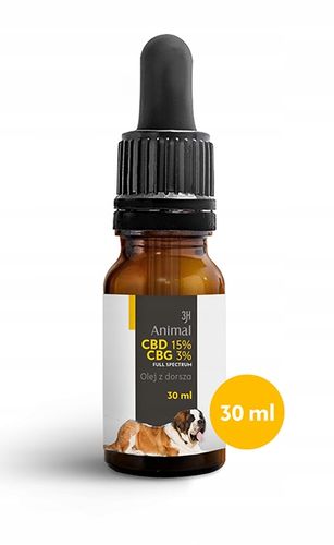 CBD 15% + CBG 3% OLEJEK KONOPNY DLA PSÓW PSA KOTÓW KOTA FULL SPECTRUM 30ml na Arena.pl