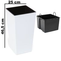 Doniczka wysoka z wkładem połysk Biały H 465 mm