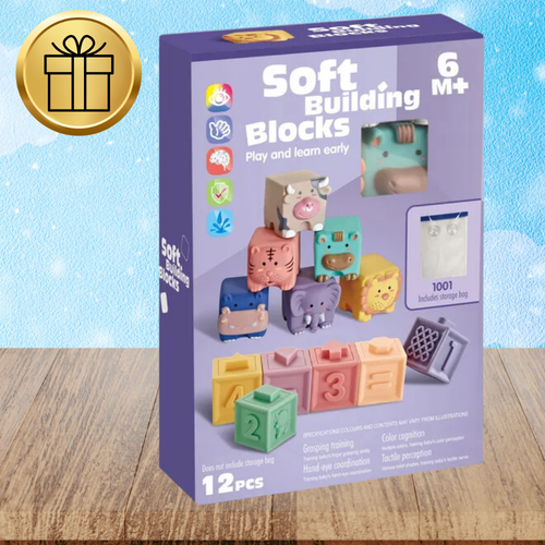 miękkie kreatywne klocki sensoryczne dla niemowląt dzieci funkcja gryzaka na Arena.pl