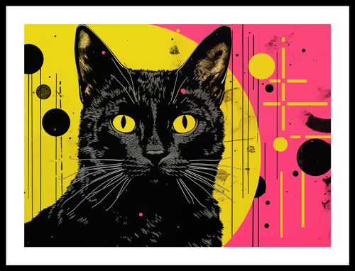 Plakat 55x40cm Neonowy Kocur na Arena.pl