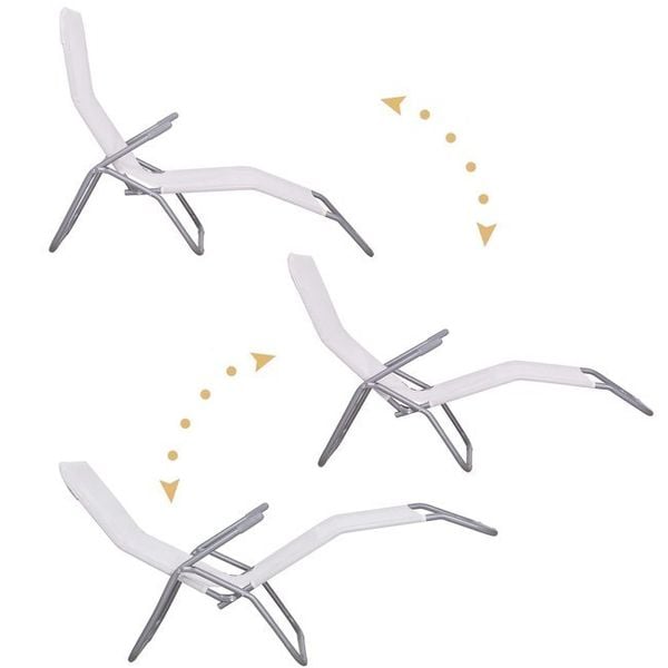 Leżak grawitacyjny ogrodowy ecru zero gravity zdjęcie 4