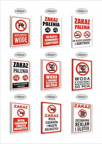 Tabliczka znak informacyjny dibond 40x30 ZAKAZ PICIA WODY nadruk UV na Arena.pl