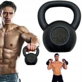 KETTLEBELL ŻELIWNY 20KG KETTLE ODWAŻNIK HANTLA CIĘŻAR FITNESS DO ĆWICZEŃ