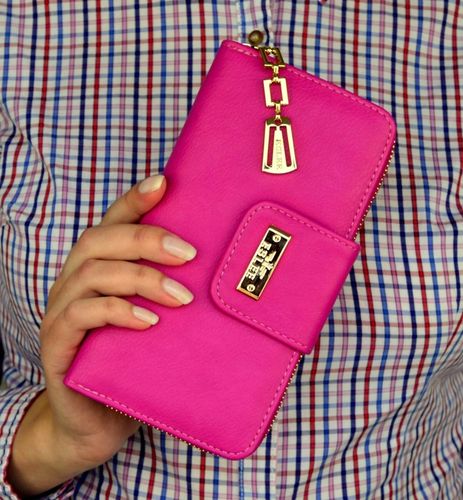 PORTFEL DAMSKI DUŻY TOREBKA NA ZAMEK PODWÓJNY MODNY ORGANIZER SUWAK STYLOWY na Arena.pl