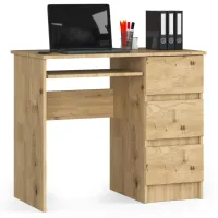 Biurko komputerowe, szuflady, prawe, ASTOR, 90x50x77 artisan | TYLETEGOTU