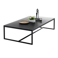 STÓŁ NOWOCZESNY LOFT PROSTOKĄTNY GŁADKI 120x60x42 CM CZARNY INDUSTRIALNY