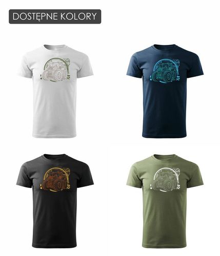 Koszulka z traktorem Fendt dla rolnika męska czarna REGULAR L na Arena.pl