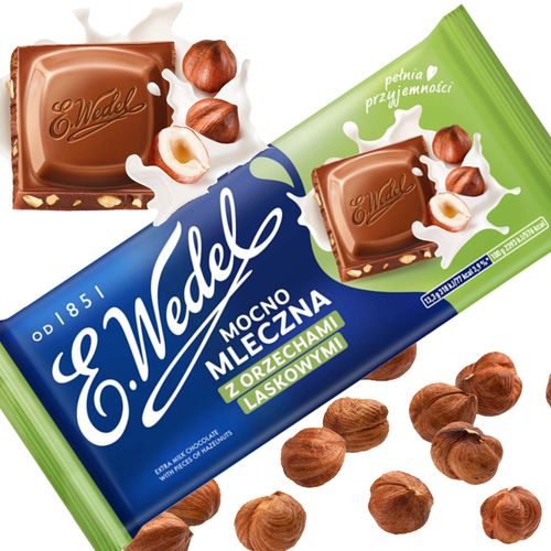 Wedel CZEKOLADA MOCNO MLECZNA Z ORZECHAMI LASKOWYMI 80g na Arena.pl