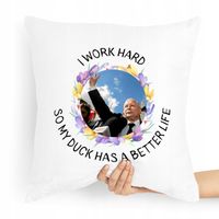 Poduszka Prezesa Pis Jarosław Kaczyński Work Hard Z Nadrukiem Ze Zdjęciem